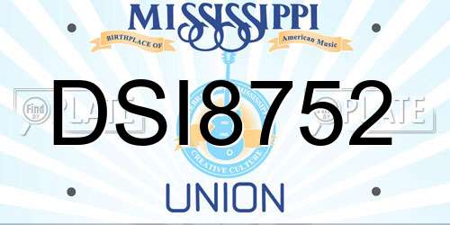 DSI8752 Mississippi License Plate