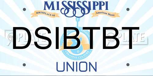 DSIBTBT Mississippi License Plate