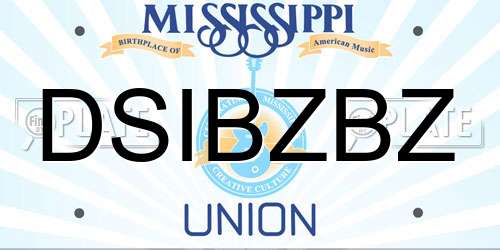 DSIBZBZ Mississippi License Plate