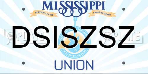 DSISZSZ Mississippi License Plate