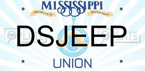 DSJEEP Mississippi License Plate