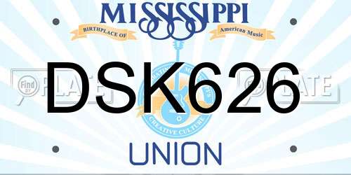 DSK626 Mississippi License Plate