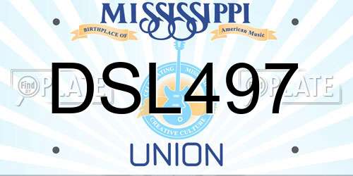 DSL497 Mississippi License Plate