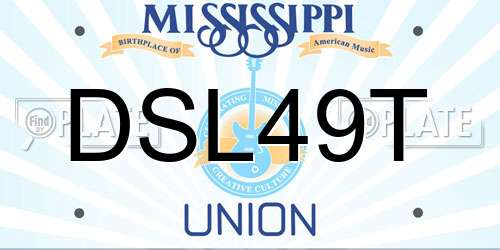DSL49T Mississippi License Plate