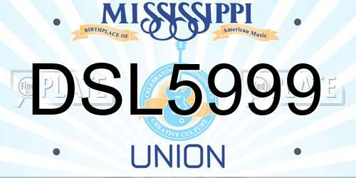 DSL5999 Mississippi License Plate