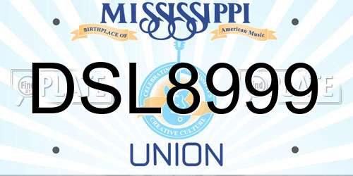 DSL8999 Mississippi License Plate