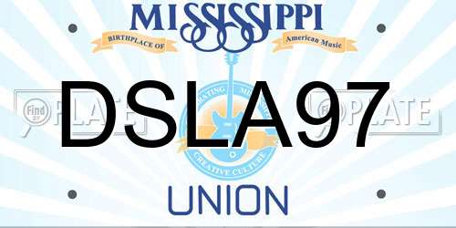 DSLA97 Mississippi License Plate