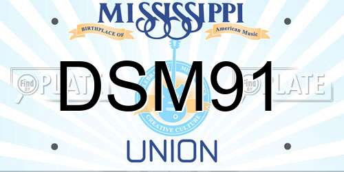DSM91 Mississippi License Plate