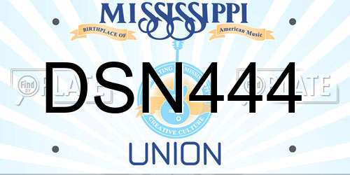 DSN444 Mississippi License Plate