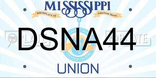 DSNA44 Mississippi License Plate