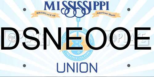 DSNEOOE Mississippi License Plate