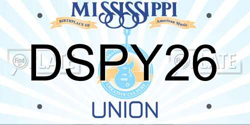 DSPY26 Mississippi License Plate