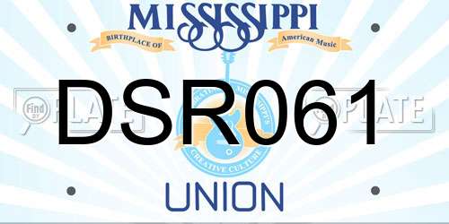 DSR061 Mississippi License Plate