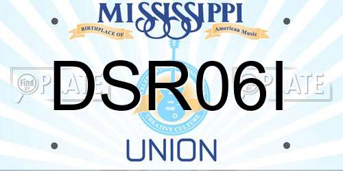 DSR06I Mississippi License Plate