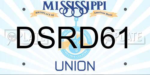 DSRD61 Mississippi License Plate