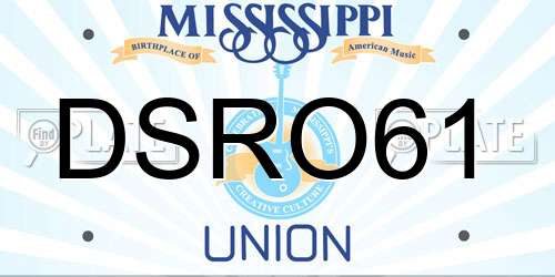 DSRO61 Mississippi License Plate