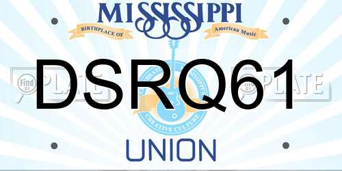 DSRQ61 Mississippi License Plate