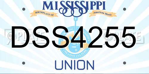 DSS4255 Mississippi License Plate