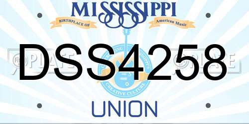 DSS4258 Mississippi License Plate