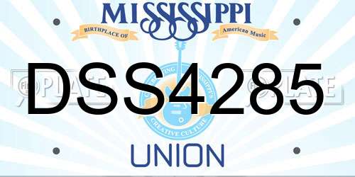 DSS4285 Mississippi License Plate
