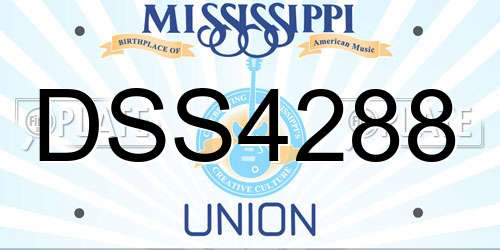 DSS4288 Mississippi License Plate