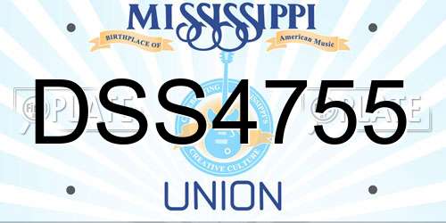DSS4755 Mississippi License Plate