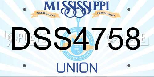 DSS4758 Mississippi License Plate