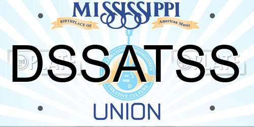 DSSATSS Mississippi License Plate