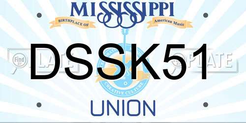 DSSK51 Mississippi License Plate