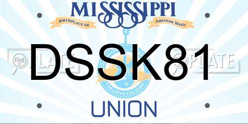 DSSK81 Mississippi License Plate