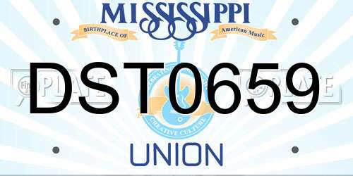 DST0659 Mississippi License Plate