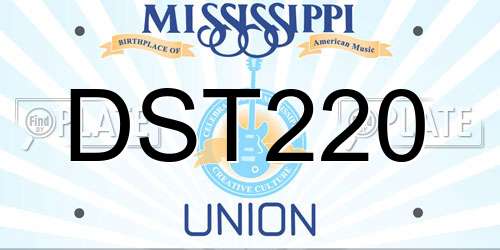 DST220 Mississippi License Plate