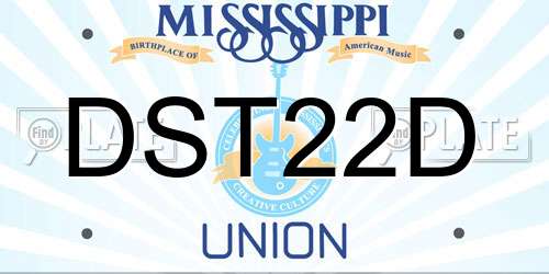 DST22D Mississippi License Plate