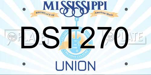 DST270 Mississippi License Plate