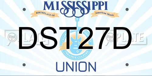 DST27D Mississippi License Plate