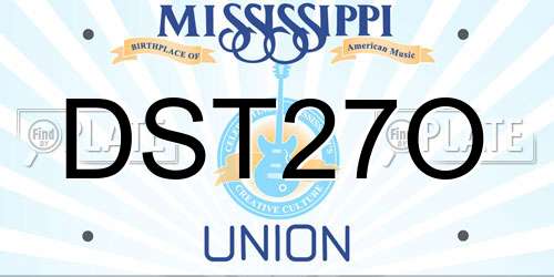 DST27O Mississippi License Plate