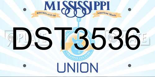 DST3536 Mississippi License Plate