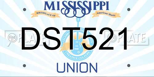 DST521 Mississippi License Plate