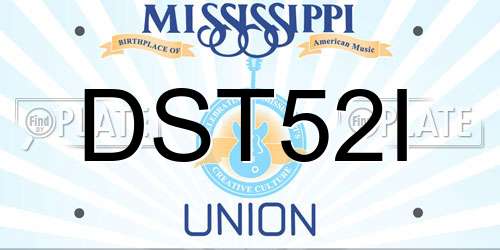DST52I Mississippi License Plate