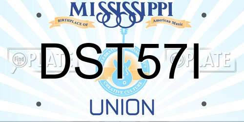 DST57I Mississippi License Plate