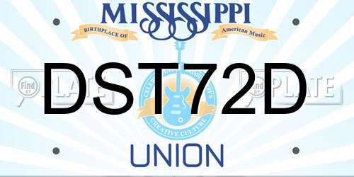 DST72D Mississippi License Plate