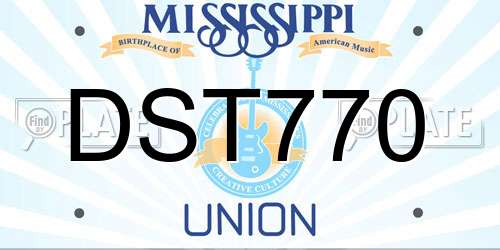 DST770 Mississippi License Plate