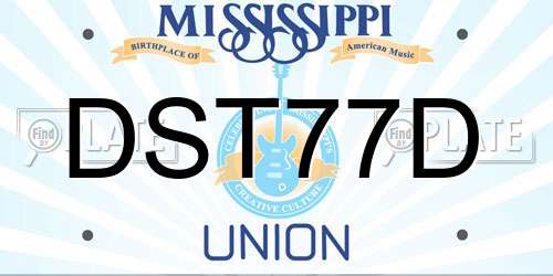 DST77D Mississippi License Plate