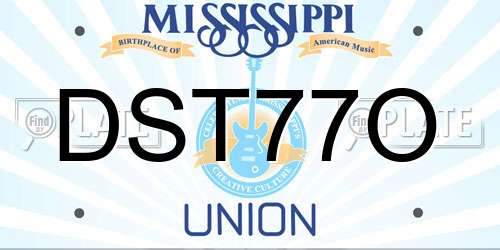 DST77O Mississippi License Plate