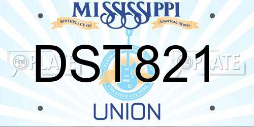 DST821 Mississippi License Plate