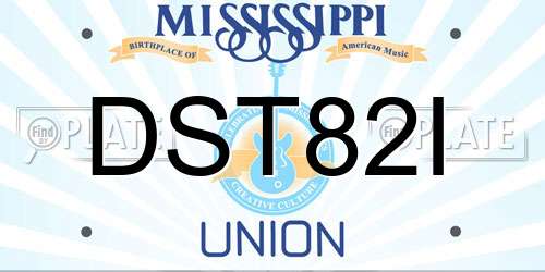 DST82I Mississippi License Plate