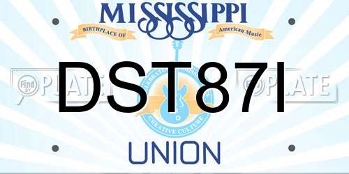 DST87I Mississippi License Plate