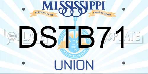 DSTB71 Mississippi License Plate