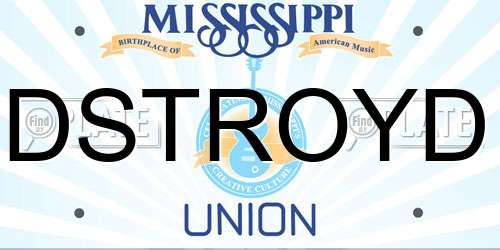 DSTROYD Mississippi License Plate
