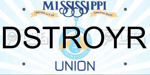 DSTROYR Mississippi License Plate